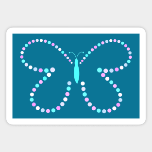 Butterfly Dots Aqua Blue Magnet